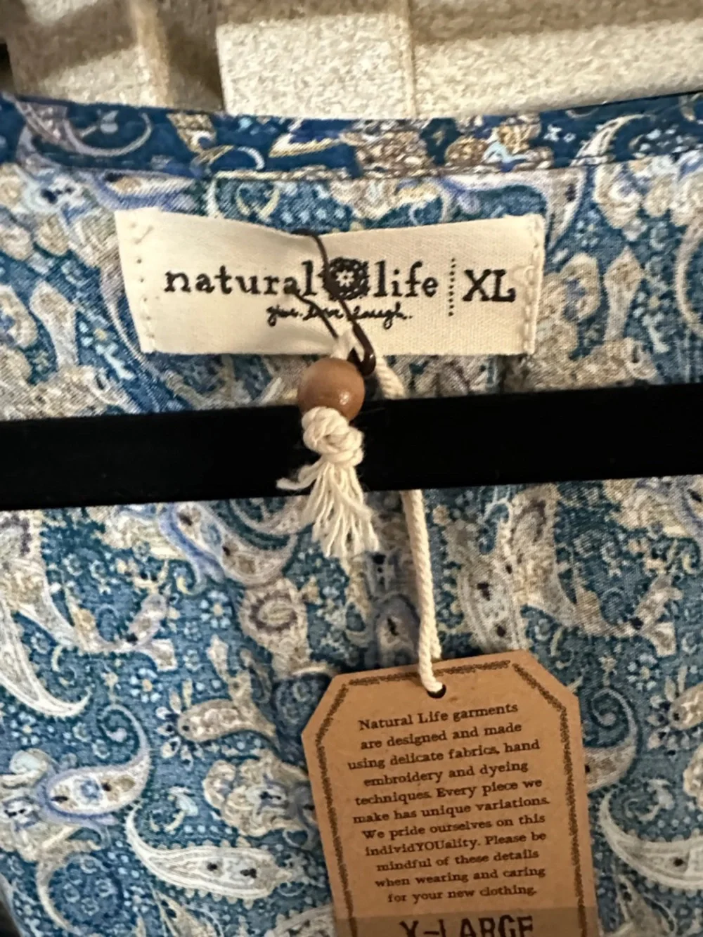 NATURAL LIFE Blue and Rust Floral Tiered Maxi Dress - Picture 6 of 8